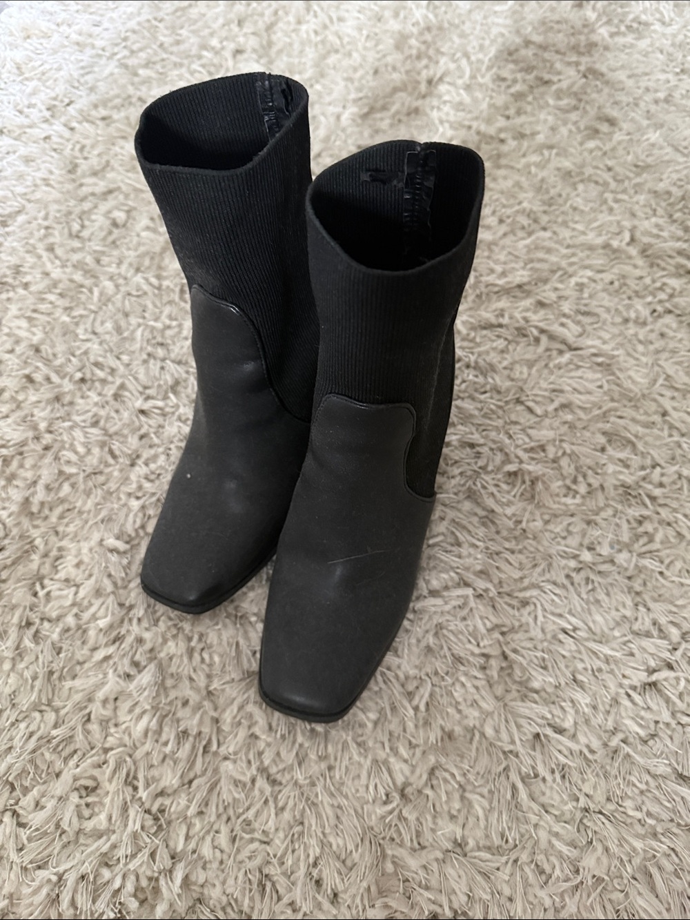 Black Stretch Sock Boots — Women's Fashion Ankle Boots